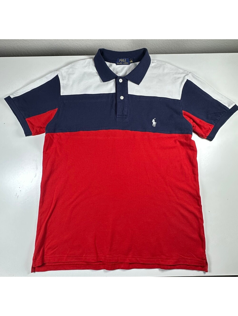 Polo Ralph Lauren Red White and Blue Polo 2XL (fits like a Large)